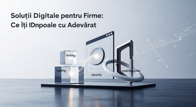 Dispozitive și instrumente digitale care ilustrează soluțiile online integrate pentru firme