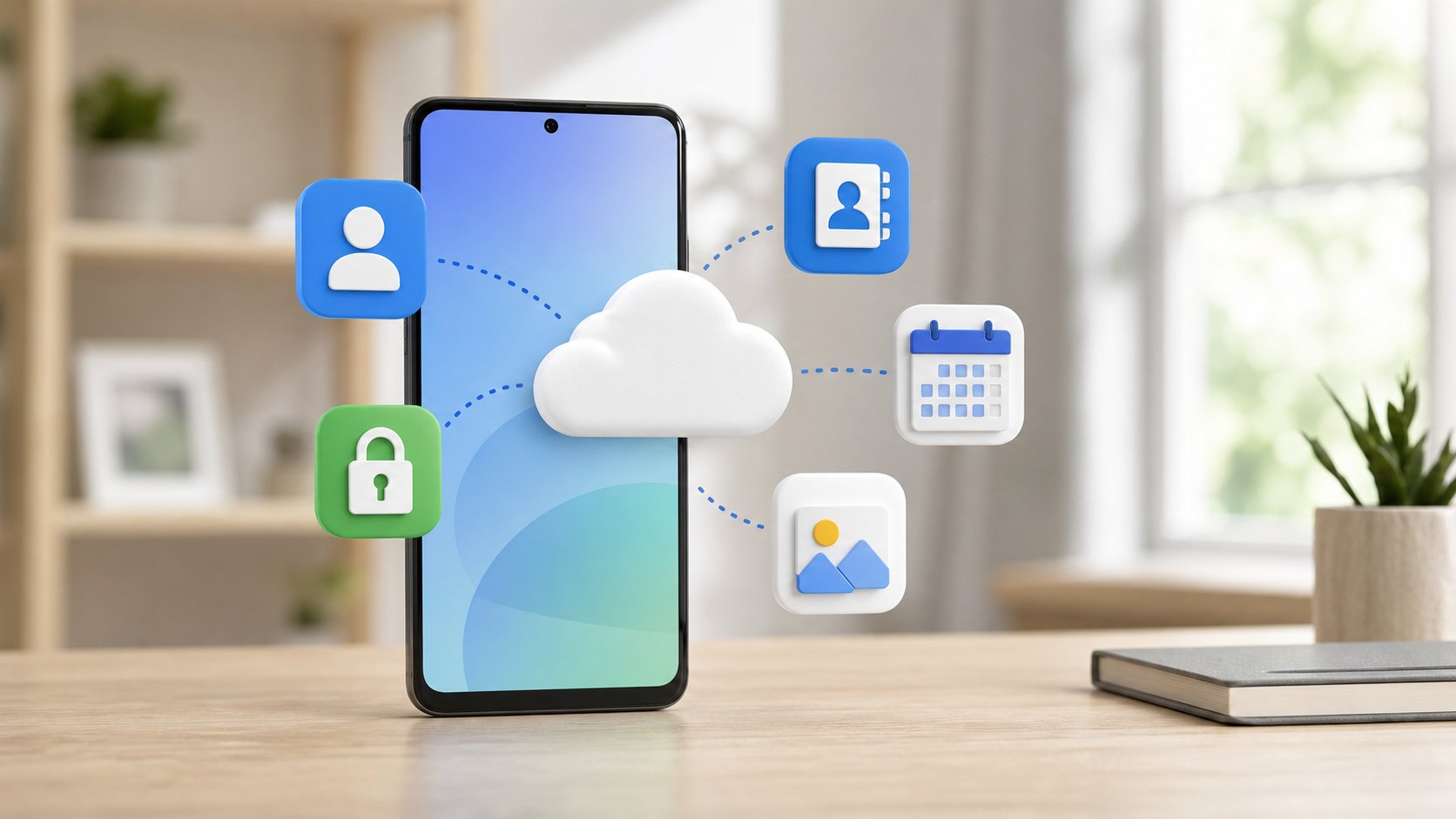 Account synchronization and cloud backup on a Samsung phone