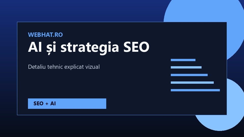 Diagramă tehnică despre context, entități și linking intern pentru vizibilitate AI