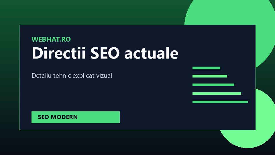 Diagramă SEO despre tehnic, conținut, brand și încredere