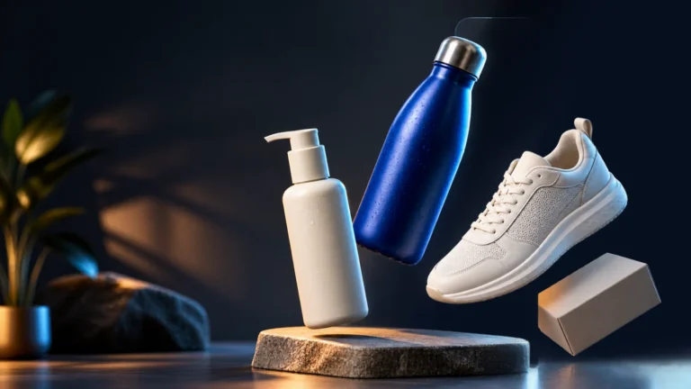 Produse pentru comerț online care trec dintr-un decor de studio într-o compoziție fără fundal