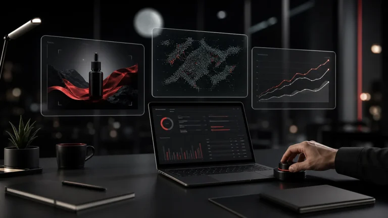 Panouri abstracte de campanie și control manual al optimizării publicitare.